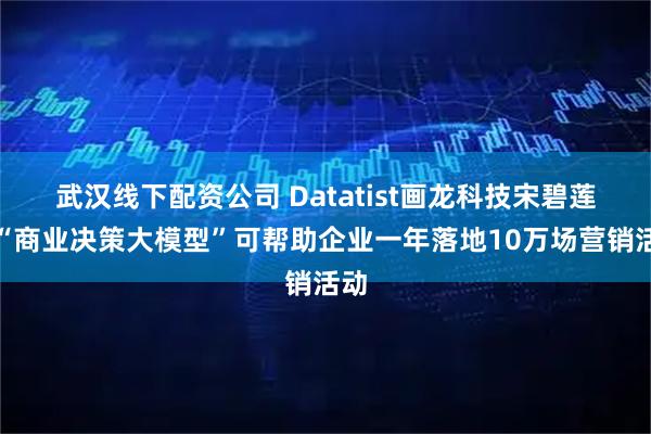 武汉线下配资公司 Datatist画龙科技宋碧莲：“商业决策大模型”可帮助企业一年落地10万场营销活动